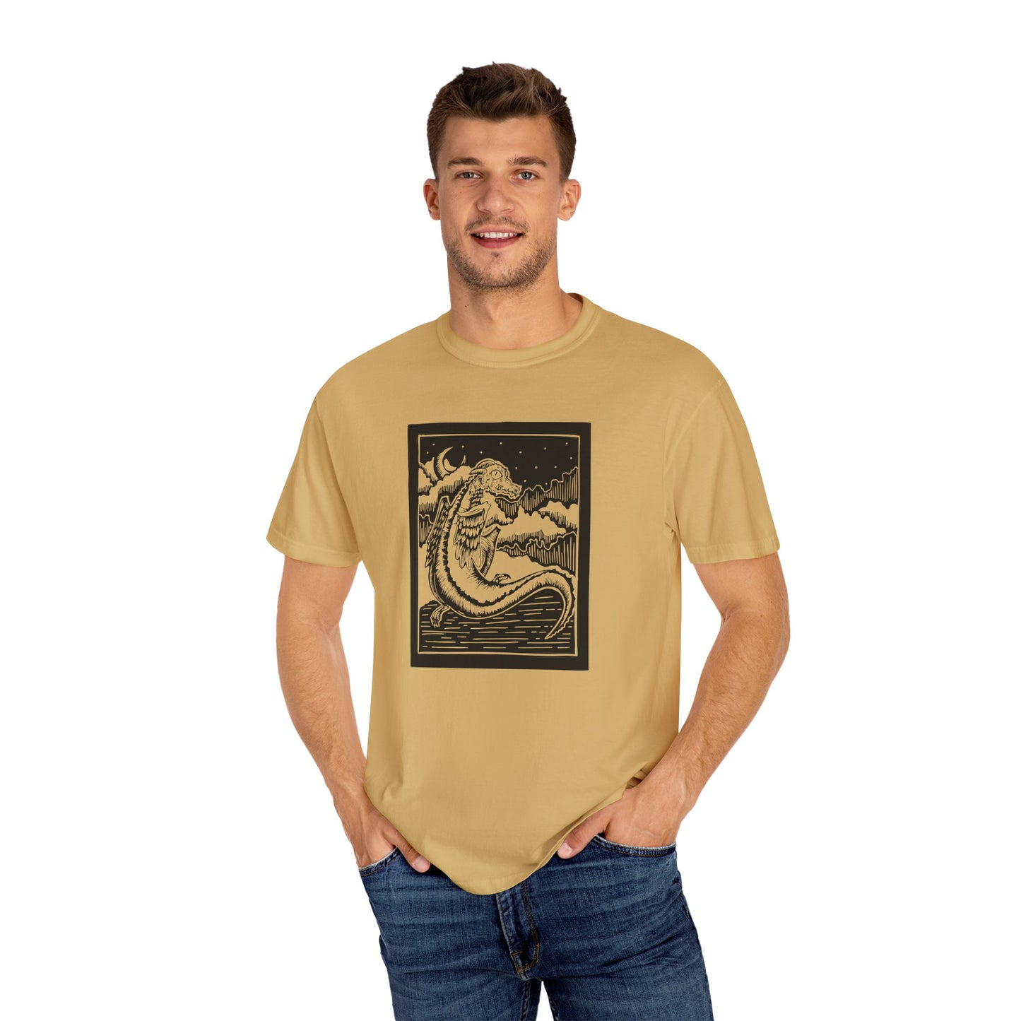 Unisex Graphic T-shirt with Celestial Design, Moon and Stars Night Sky Tee for Dreamers, Casual Wear, Gift for Astrology Lovers