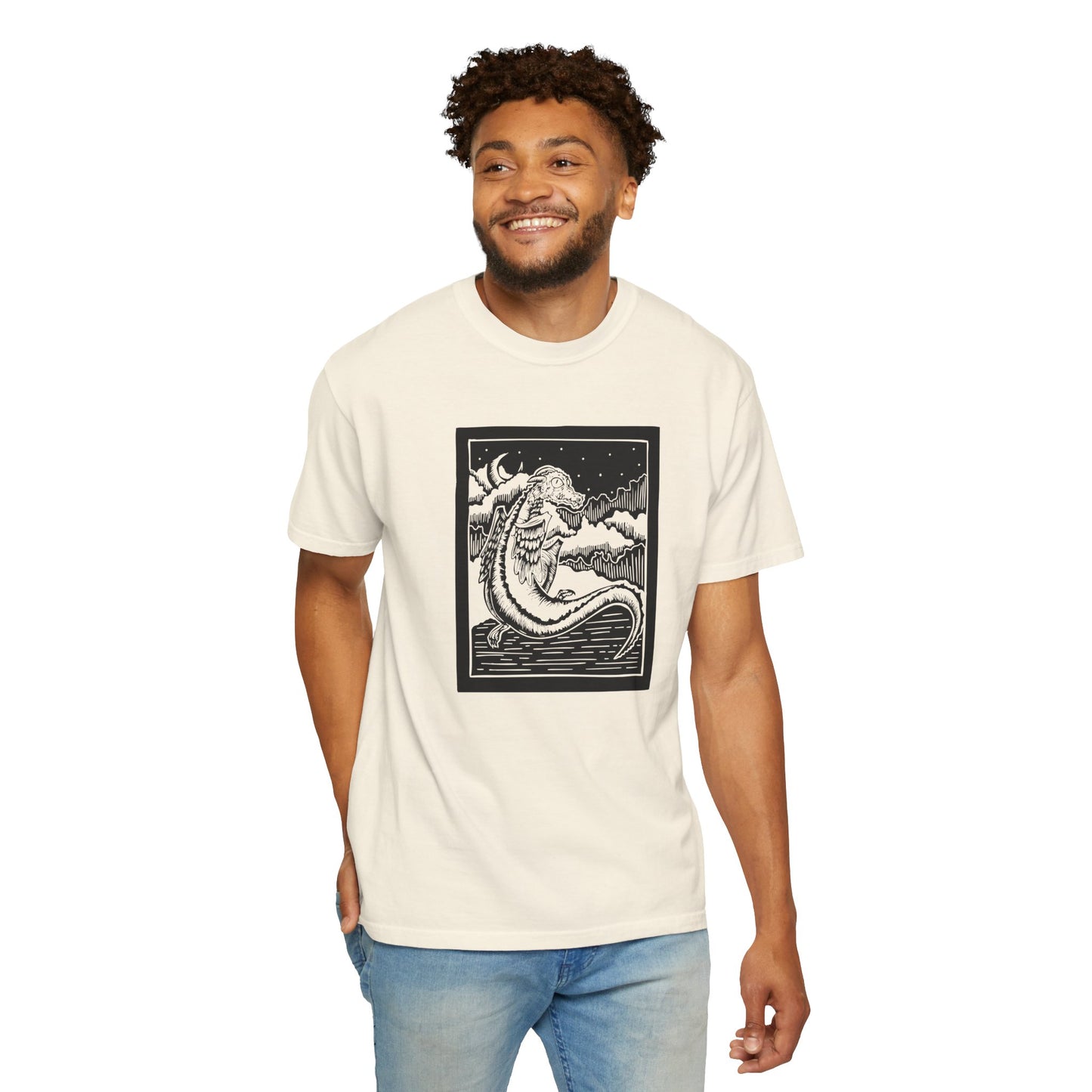 Unisex Graphic T-shirt with Celestial Design, Moon and Stars Night Sky Tee for Dreamers, Casual Wear, Gift for Astrology Lovers