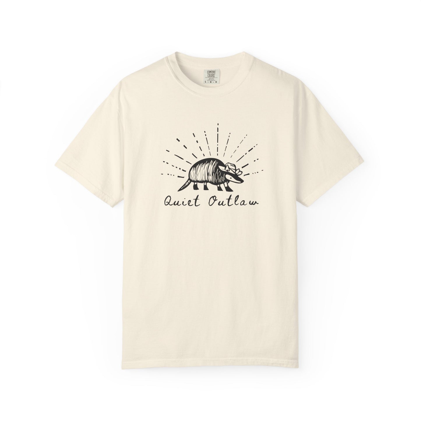 Unisex Garment-Dyed T-Shirt with 'Quiet Outlaw' Design, Casual Wear, Gift for Nature Lovers, Vintage Style Tee, Eco-Friendly Fashion