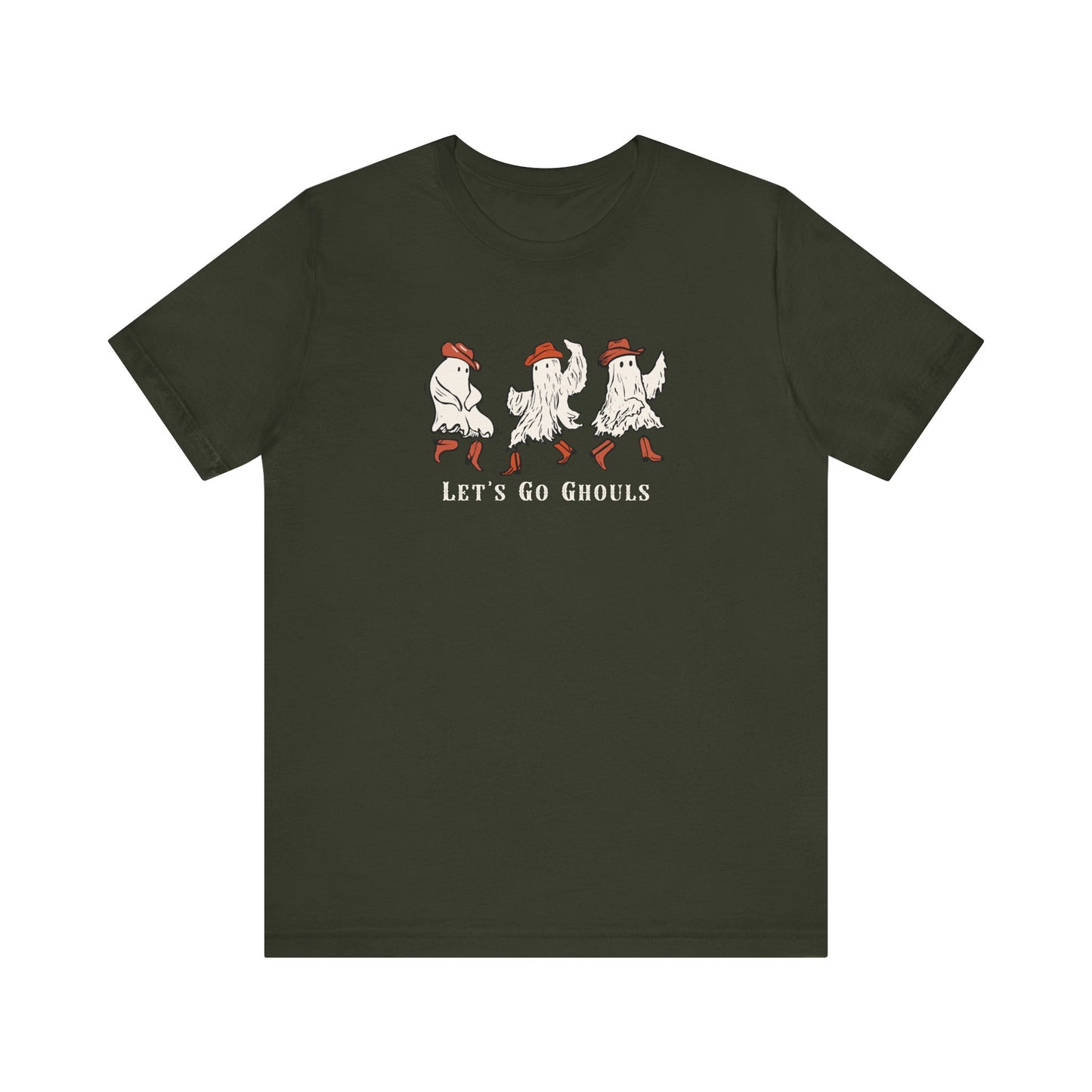 Spooky Fun Let's Go Ghouls Ghost Tee - Halloween Shirt, Casual Wear, Cute Ghost Design, Trick or Treat, Ghouls Tee