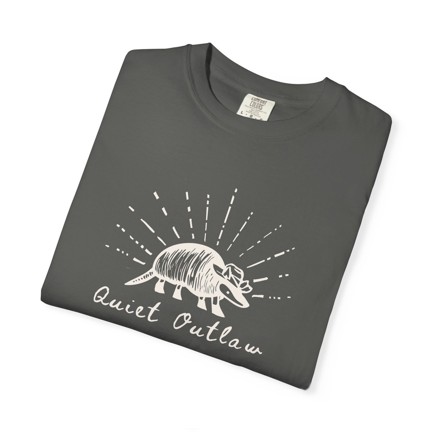 Unisex Garment-Dyed T-Shirt with 'Quiet Outlaw' Design, Casual Wear, Gift for Nature Lovers, Vintage Style Tee, Eco-Friendly Fashion