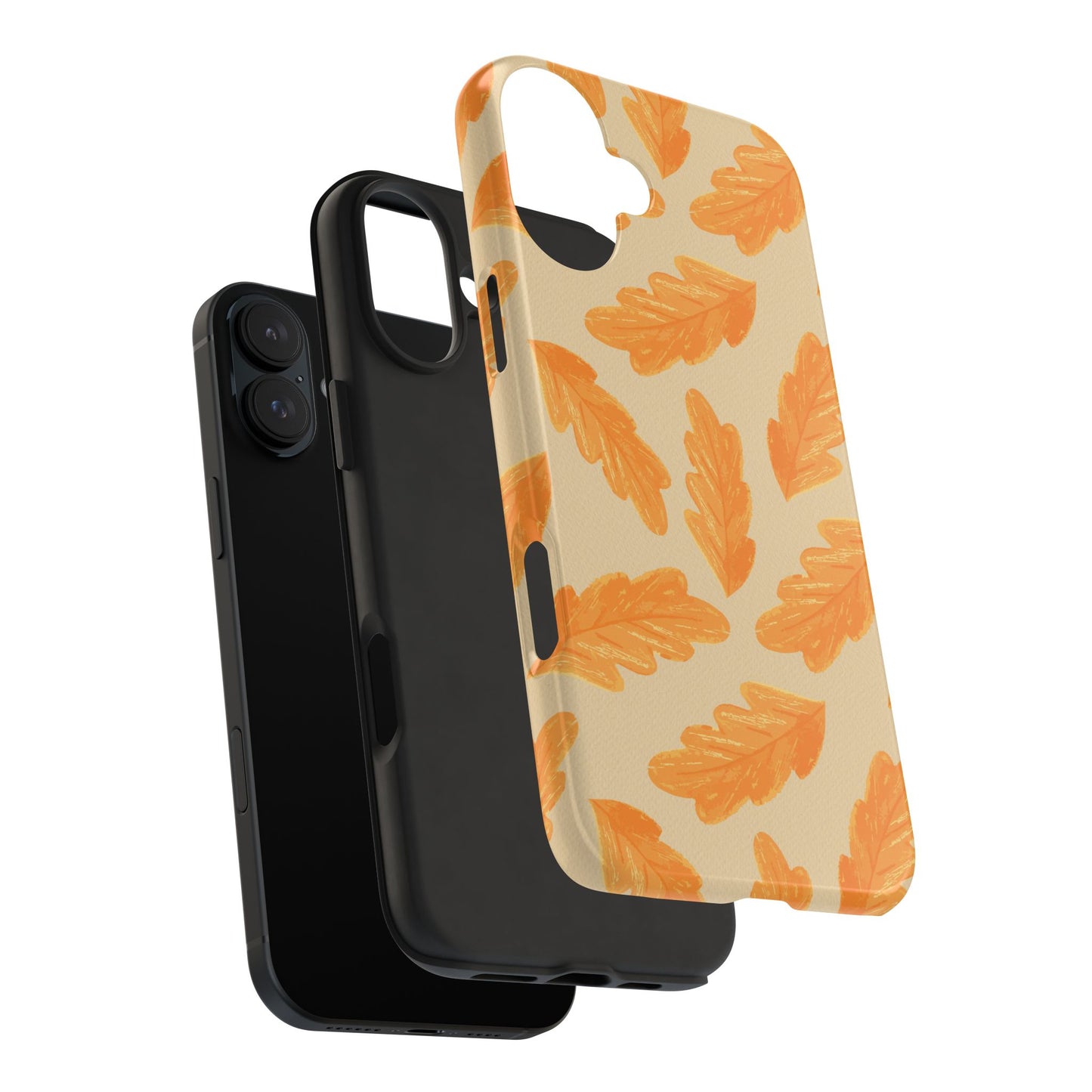 Autumn Leaf Phone Cases | Tough Fall Phone Covers, Seasonal Gifts, Stylish Accessories, Unique Designs, Orange Leaf Pattern