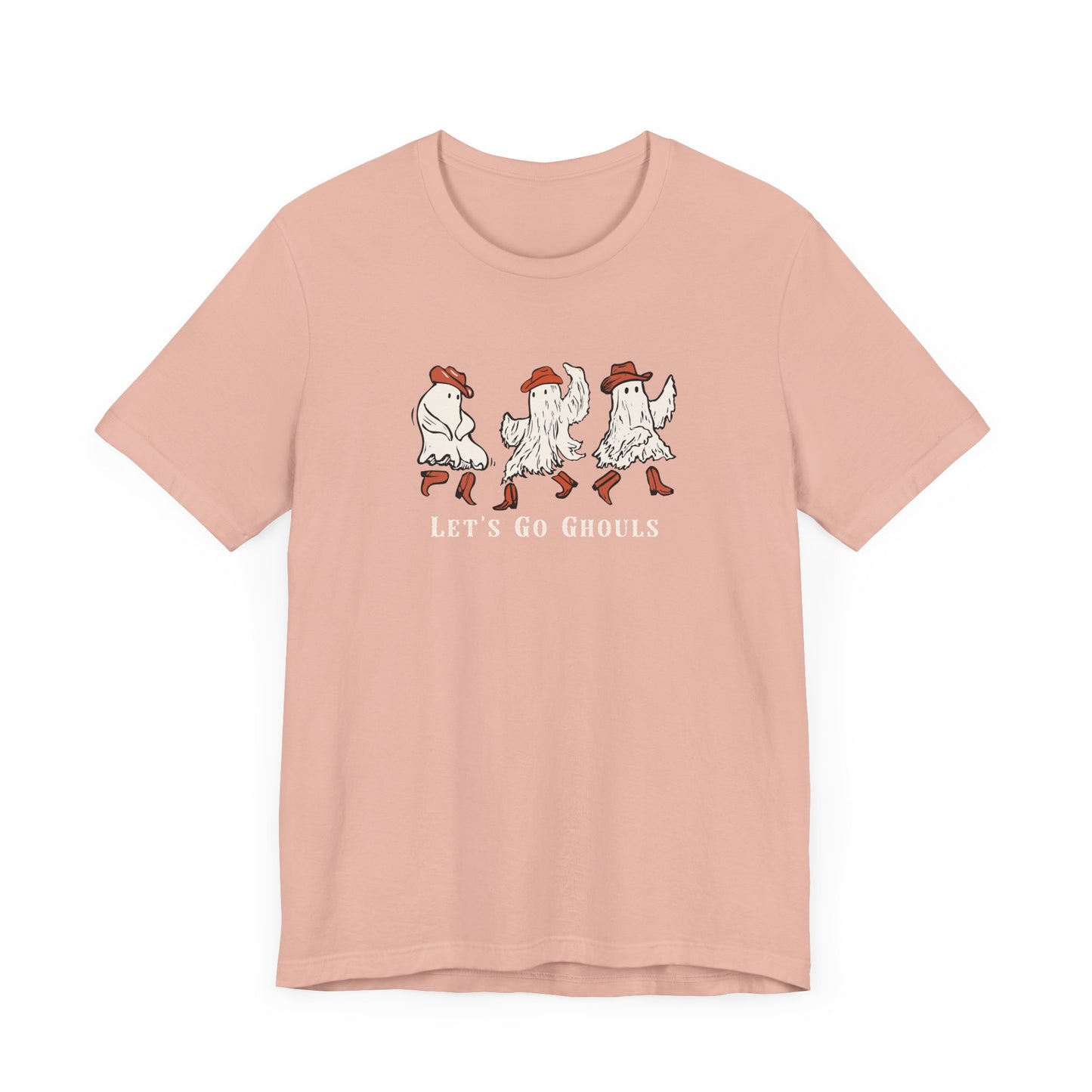 Spooky Fun Let's Go Ghouls Ghost Tee - Halloween Shirt, Casual Wear, Cute Ghost Design, Trick or Treat, Ghouls Tee