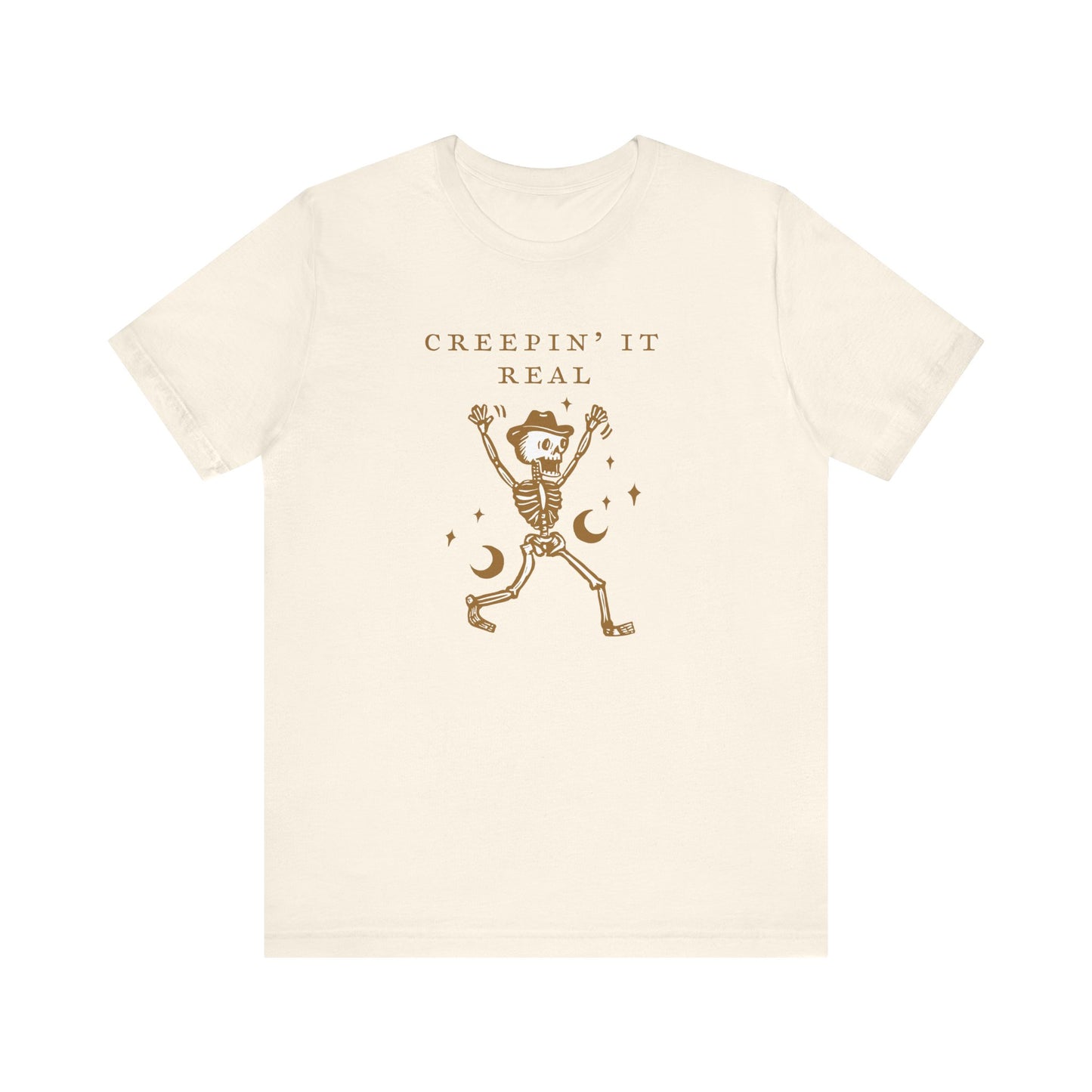 Creep It Real Skeleton Tee, Halloween Shirt, Unisex Graphic Tee, Spooky Season Apparel, Comfortable Casual Wear, Fun Halloween Gift