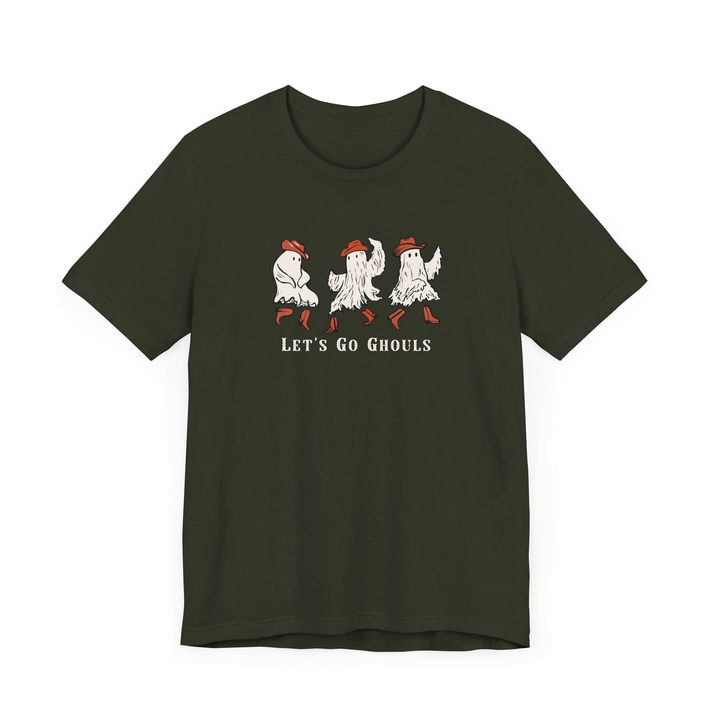 Spooky Fun Let's Go Ghouls Ghost Tee - Halloween Shirt, Casual Wear, Cute Ghost Design, Trick or Treat, Ghouls Tee