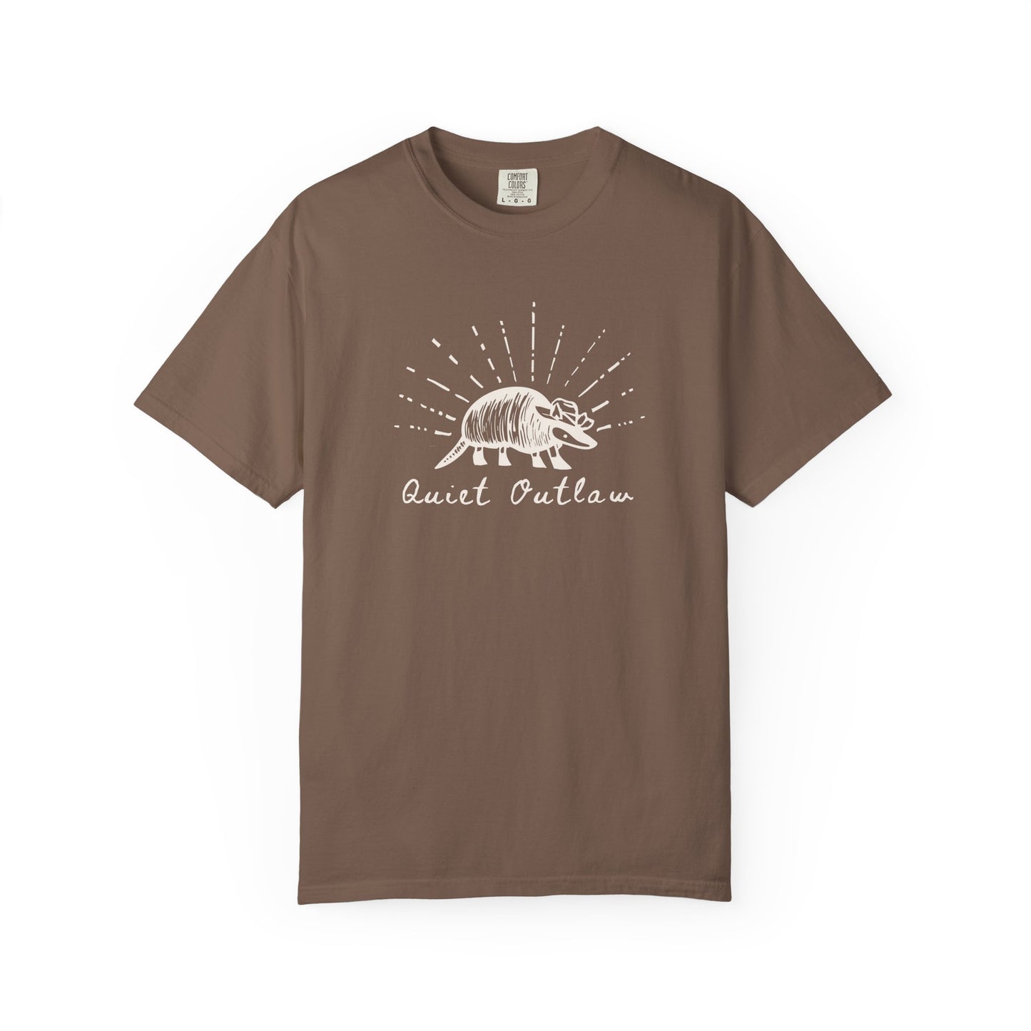 Unisex Garment-Dyed T-Shirt with 'Quiet Outlaw' Design, Casual Wear, Gift for Nature Lovers, Vintage Style Tee, Eco-Friendly Fashion