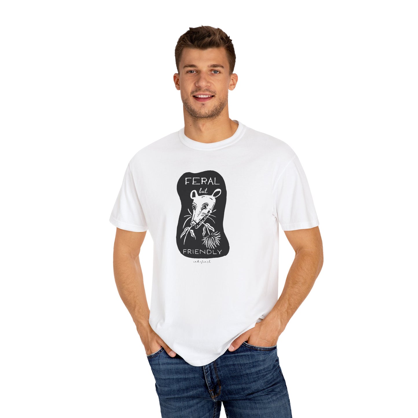 Feral but Friendly Unisex Jersey Tee - Funny Opossum Graphic T-Shirt for Feral Girl Summer