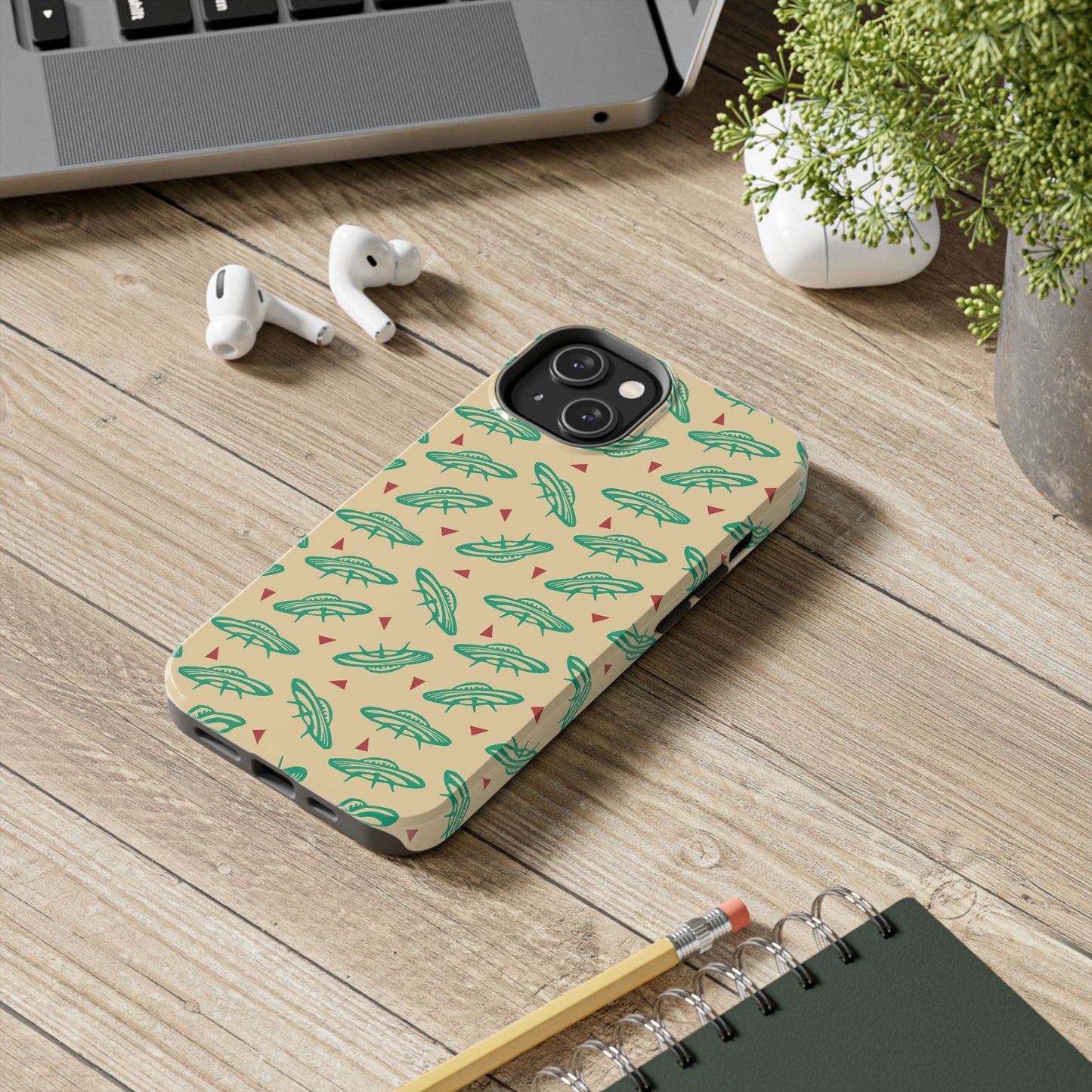 Retro Colored Geometric UFO Tough Phone Case - Desert Western UFO Accessories
