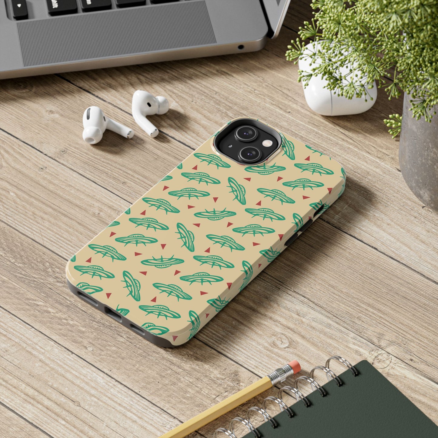 Retro Colored Geometric UFO Tough Phone Case - Desert Western UFO Accessories