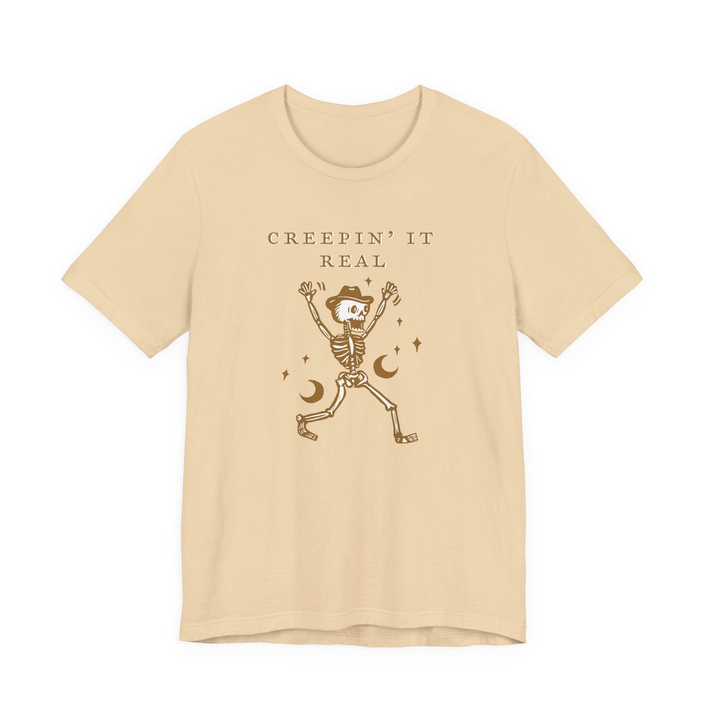 Creep It Real Skeleton Tee, Halloween Shirt, Unisex Graphic Tee, Spooky Season Apparel, Comfortable Casual Wear, Fun Halloween Gift