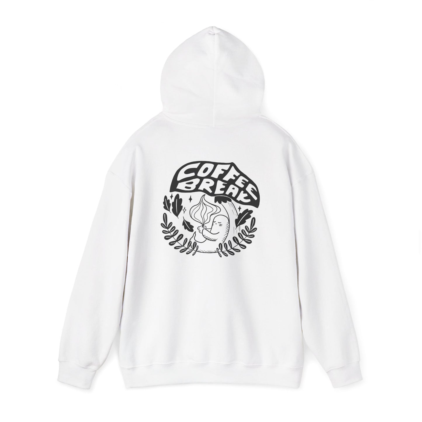 Coffee Break Unisex Ghost Hoodie for Spooky Season, Cozy Sweatshirt Gift, Casual Wear, Relaxation Attire, Lounge Apparel
