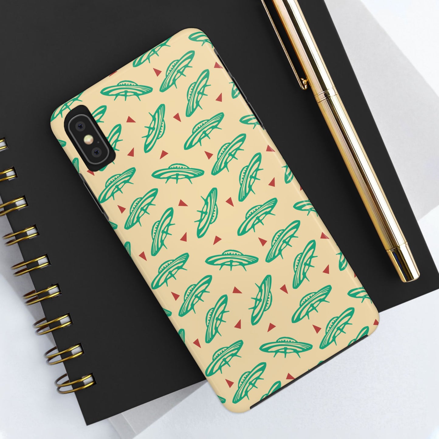 Retro Colored Geometric UFO Tough Phone Case - Desert Western UFO Accessories