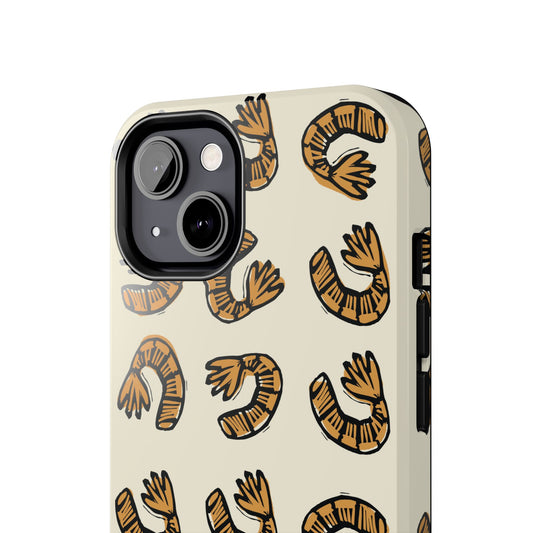 Cute Shrimp Cocktail Phone Case - Nautical Fisherman Aesthetic Tough Phone Case for Summer - Seafood Phone Case