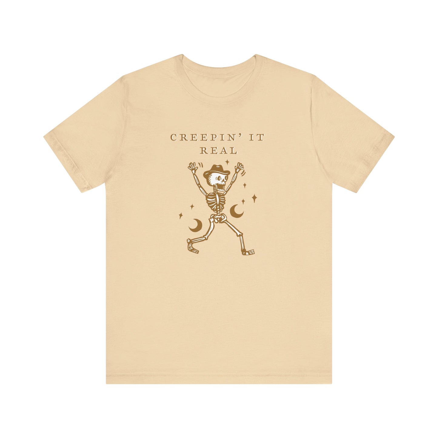 Creep It Real Skeleton Tee, Halloween Shirt, Unisex Graphic Tee, Spooky Season Apparel, Comfortable Casual Wear, Fun Halloween Gift