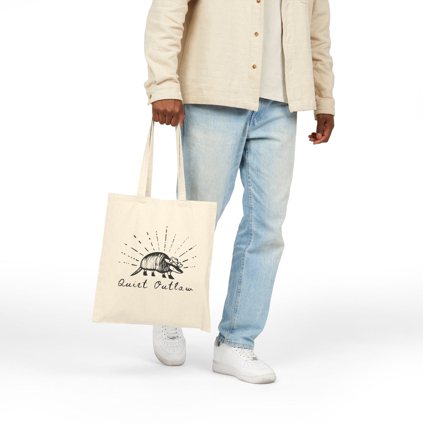 Quiet Outlaw Cotton Canvas Tote Bag, Eco-Friendly Shopping Bag, Reusable Grocery Tote, Art Tote, Gifts for Nature Lovers