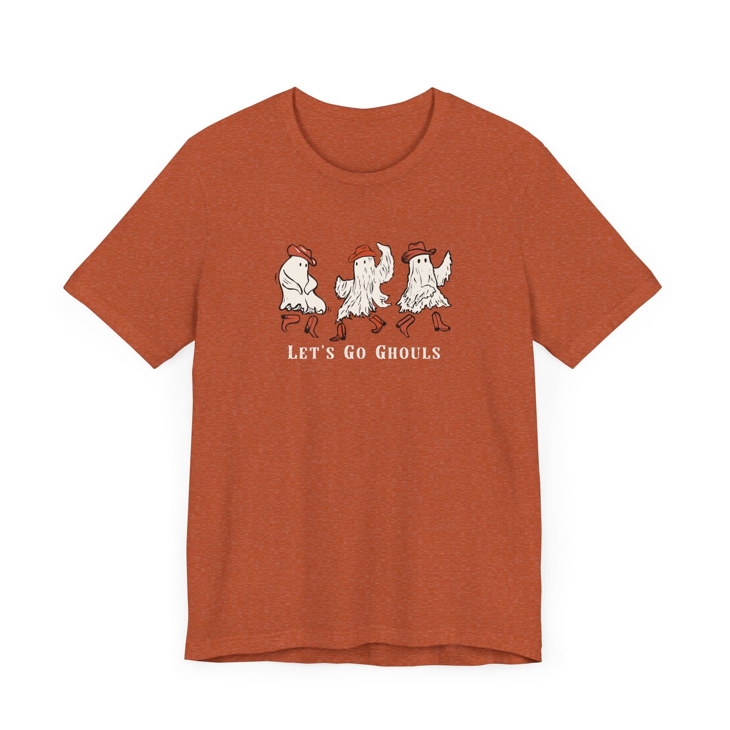 Spooky Fun Let's Go Ghouls Ghost Tee - Halloween Shirt, Casual Wear, Cute Ghost Design, Trick or Treat, Ghouls Tee