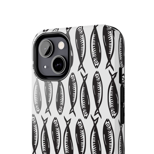 Sardine Phone Case - Trendy Nautical Fisherman Aesthetic Tough Phone Case for Summer
