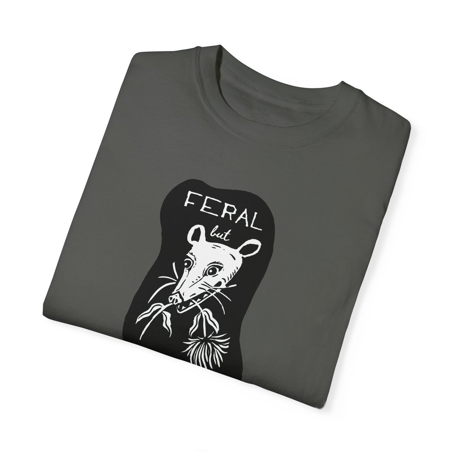 Feral but Friendly Unisex Jersey Tee - Funny Opossum Graphic T-Shirt for Feral Girl Summer