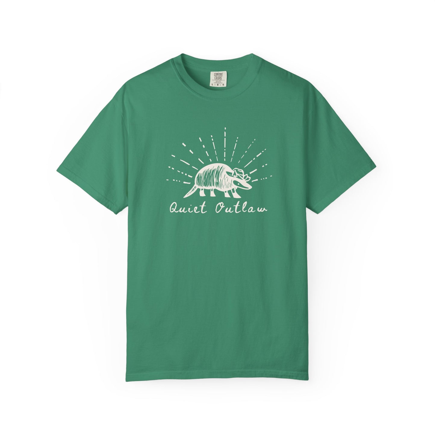 Unisex Garment-Dyed T-Shirt with 'Quiet Outlaw' Design, Casual Wear, Gift for Nature Lovers, Vintage Style Tee, Eco-Friendly Fashion
