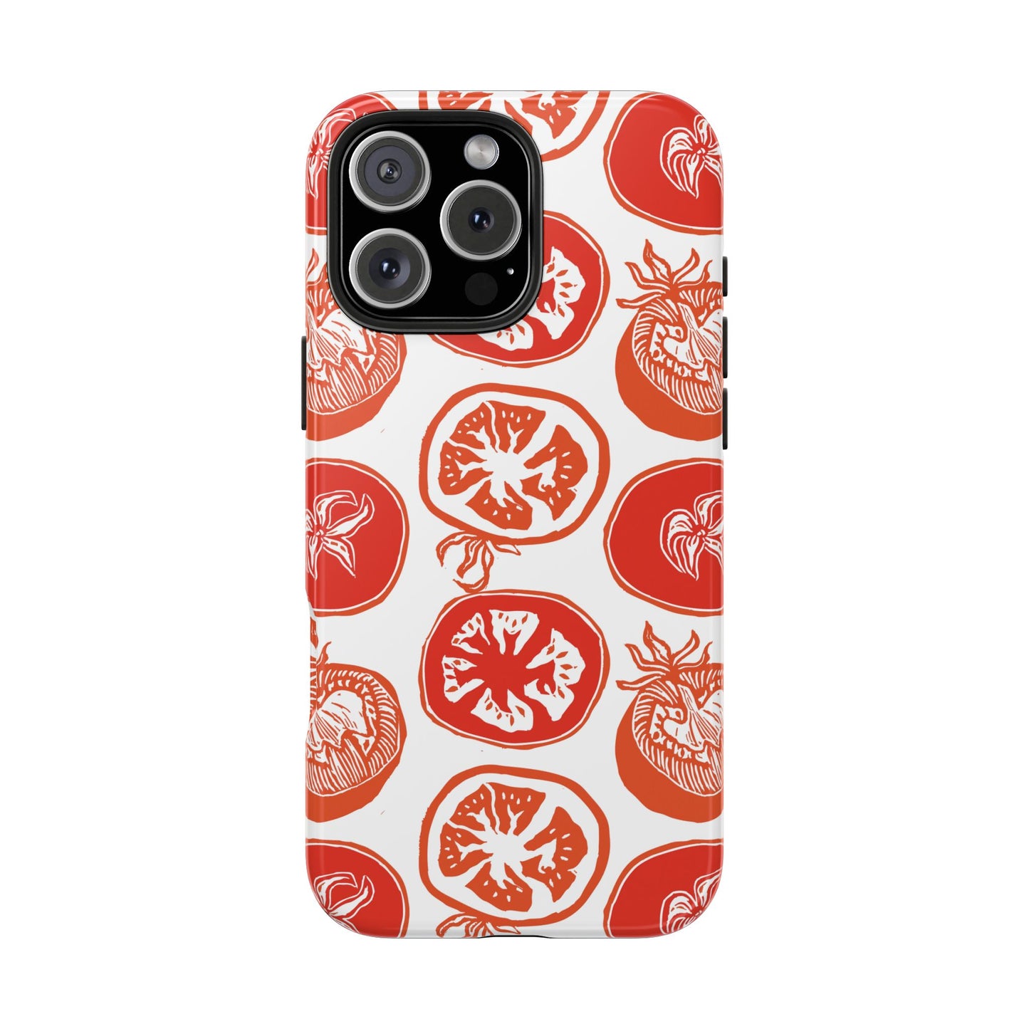 Cottagecore Folk Art Tomato Phone Case - Phone Case for Gardeners and Vegetarians
