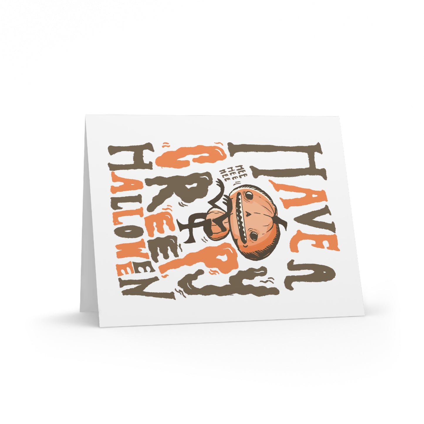 Charcoal Orange Halloween Greeting Cards Set - Creepy Pumpkin Designs, Spooky Card Collection for Halloween Parties, Trick-or-Treating, Fall Celebrations