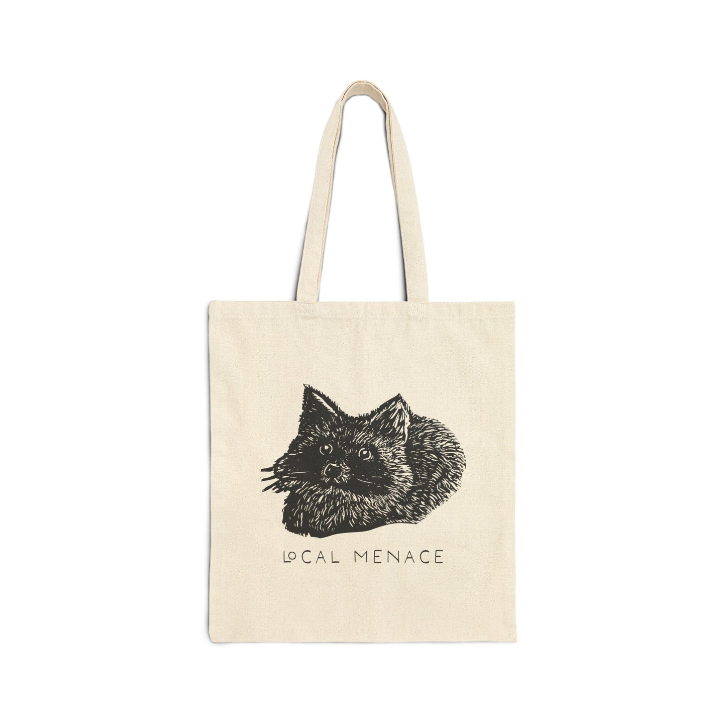 Local Menace Raccoon Cotton Canvas Tote Bag - Eco-Friendly Shopping & Everyday Use - Folky Trash Panda Bag