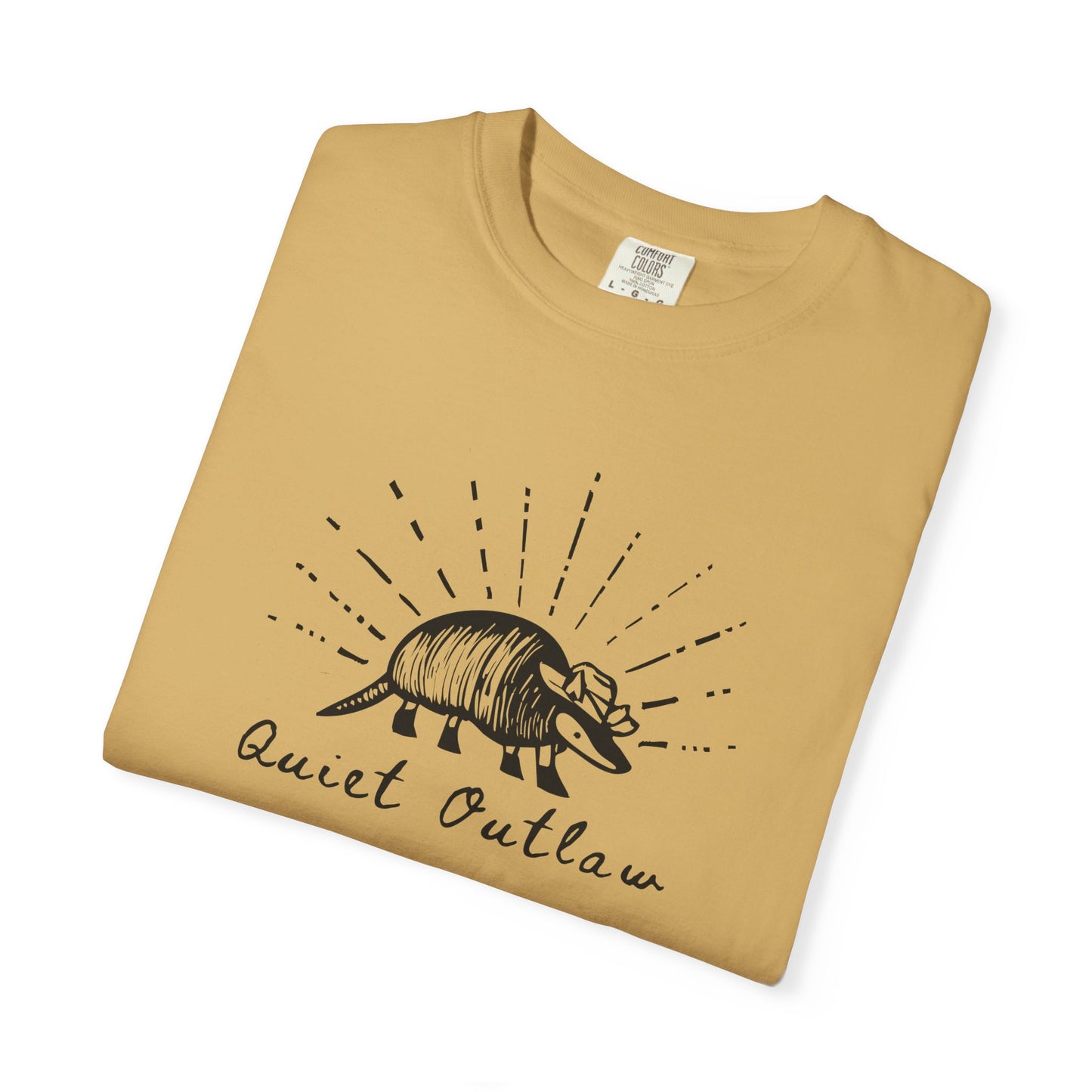 Unisex Garment-Dyed T-Shirt with 'Quiet Outlaw' Design, Casual Wear, Gift for Nature Lovers, Vintage Style Tee, Eco-Friendly Fashion