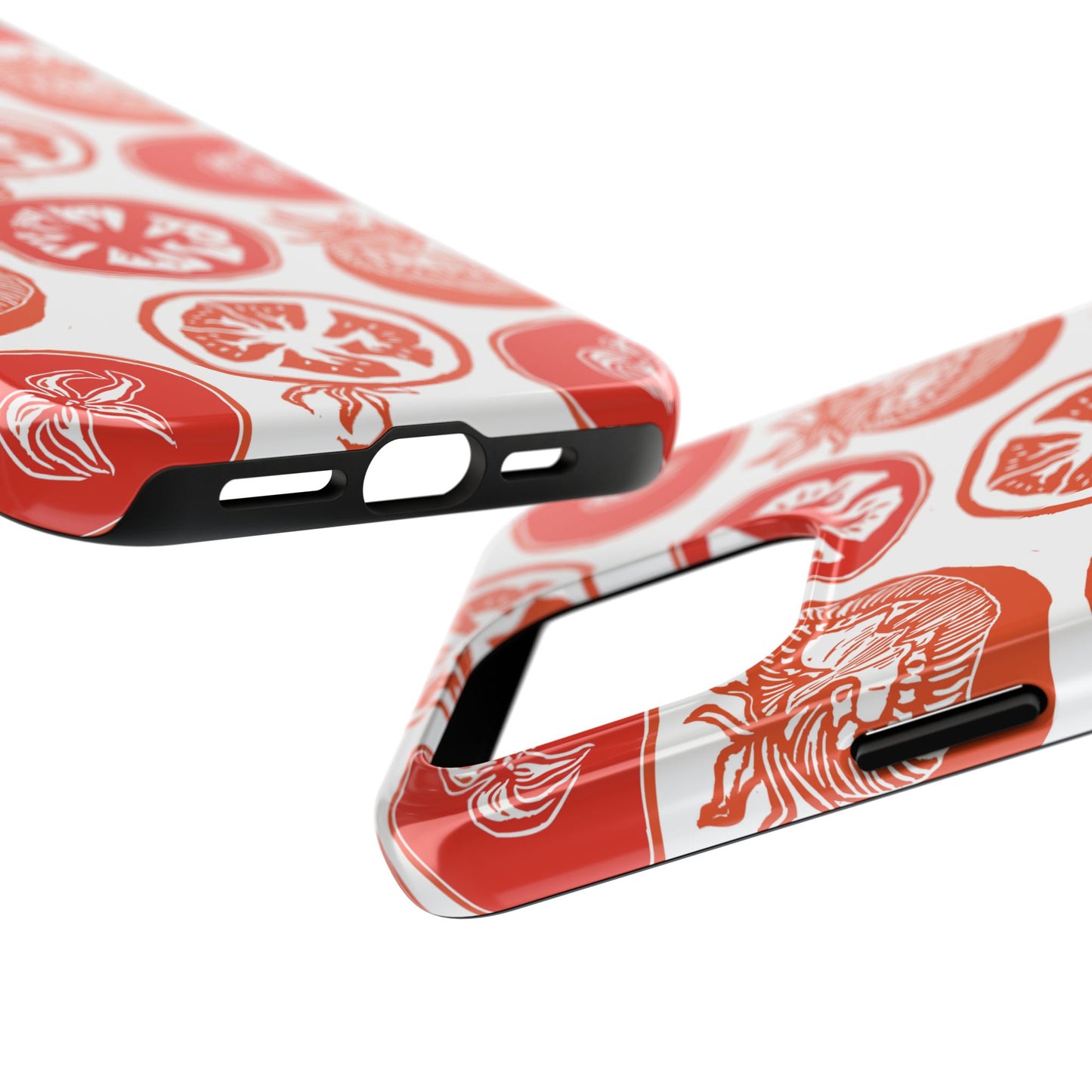 Cottagecore Folk Art Tomato Phone Case - Phone Case for Gardeners and Vegetarians