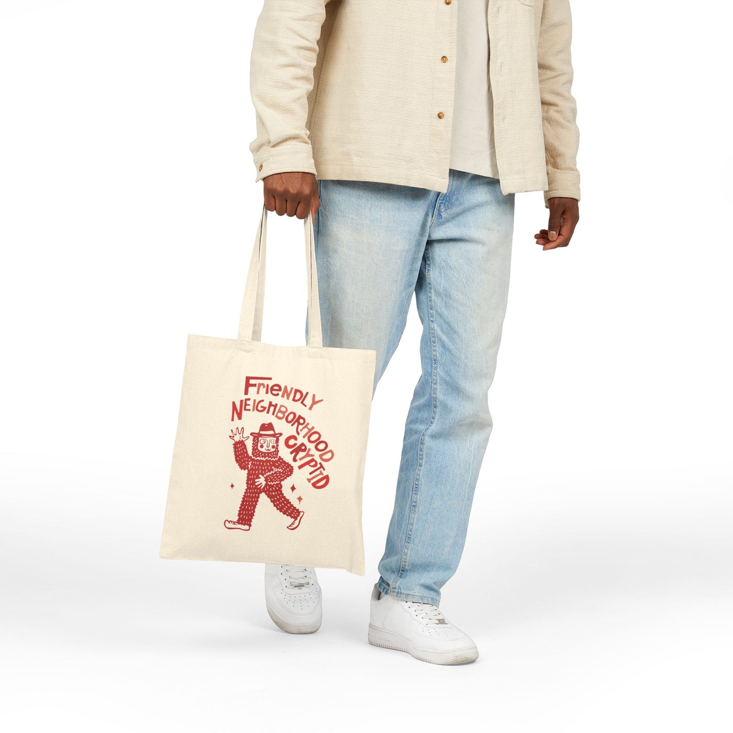 Bigfoot Tote Bag- Sasquatch Bag - Cowboy Cryptid Rodeo Tote
