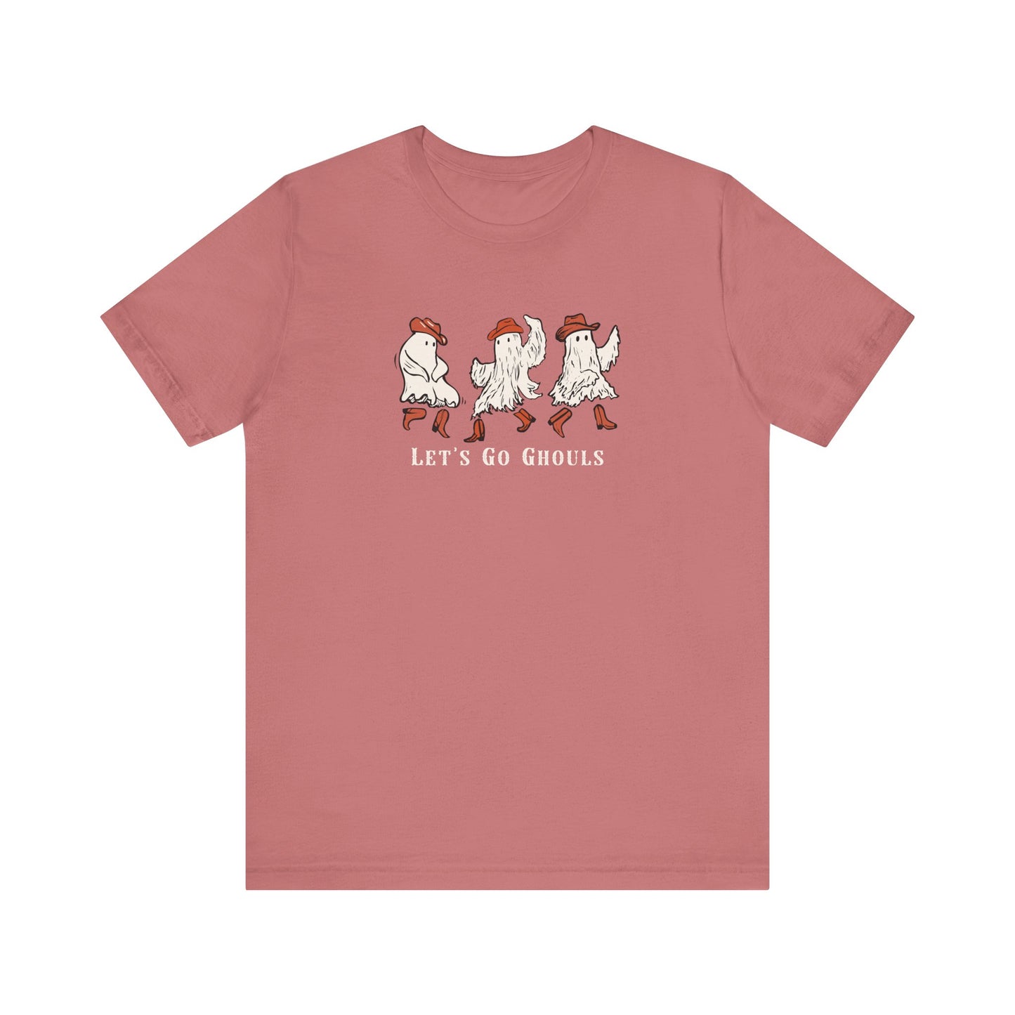 Spooky Fun Let's Go Ghouls Ghost Tee - Halloween Shirt, Casual Wear, Cute Ghost Design, Trick or Treat, Ghouls Tee