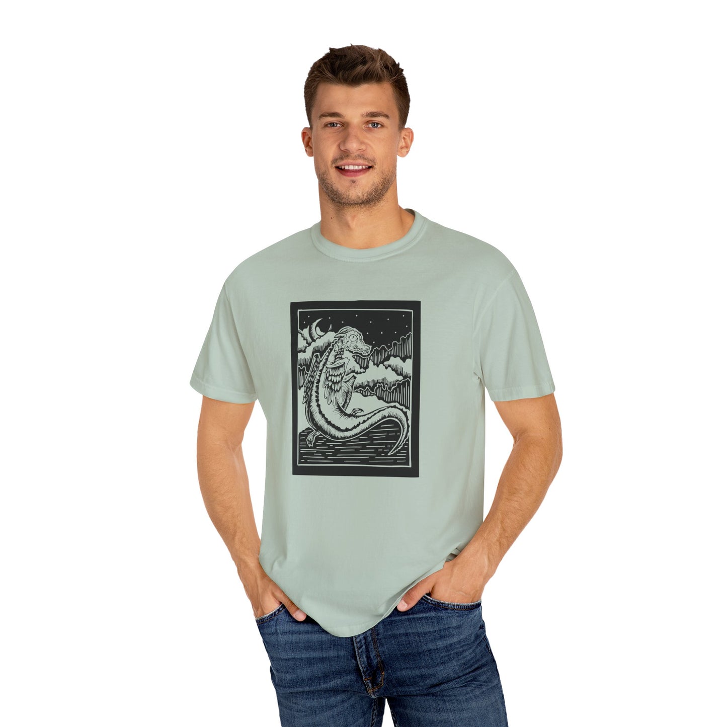 Unisex Graphic T-shirt with Celestial Design, Moon and Stars Night Sky Tee for Dreamers, Casual Wear, Gift for Astrology Lovers