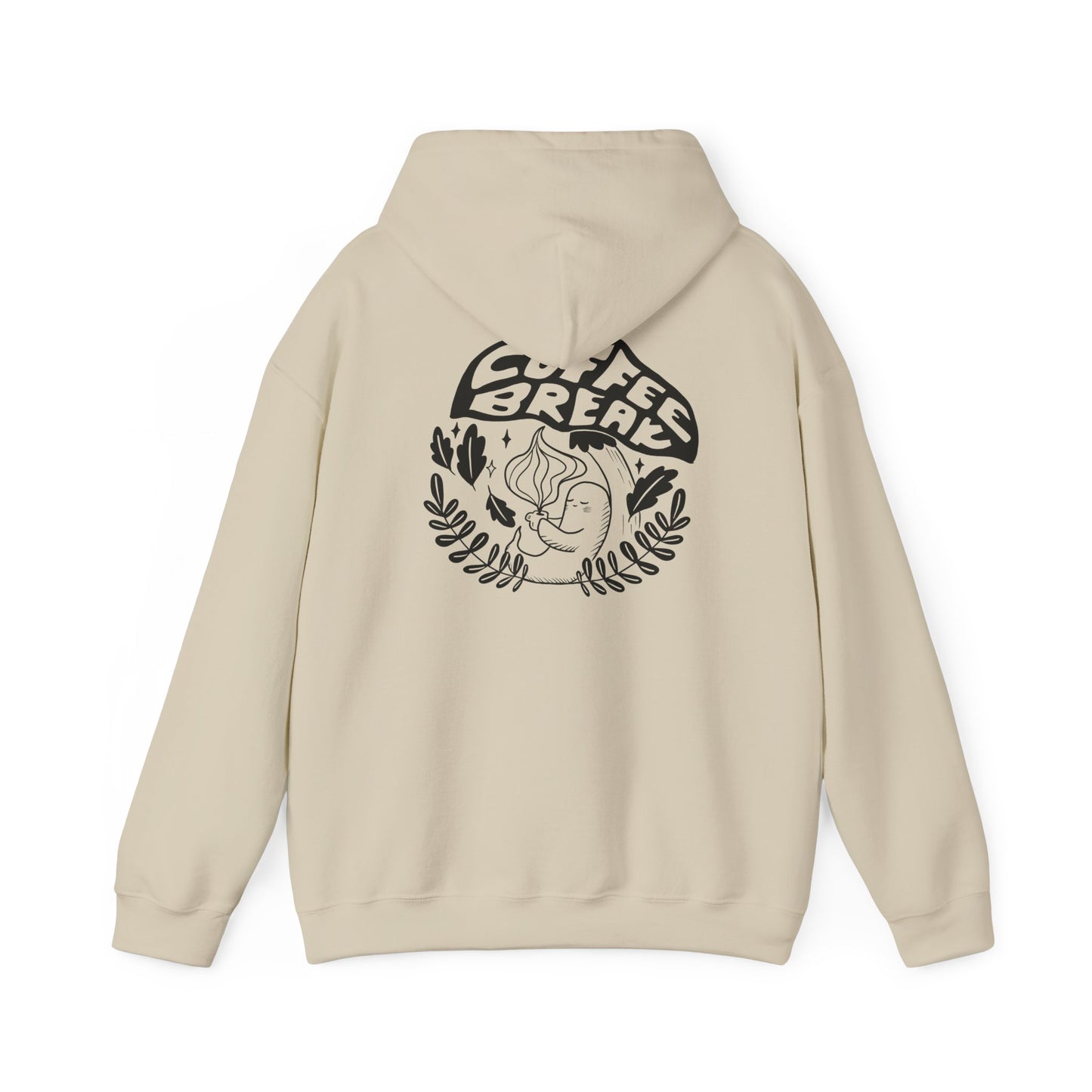 Coffee Break Unisex Ghost Hoodie for Spooky Season, Cozy Sweatshirt Gift, Casual Wear, Relaxation Attire, Lounge Apparel