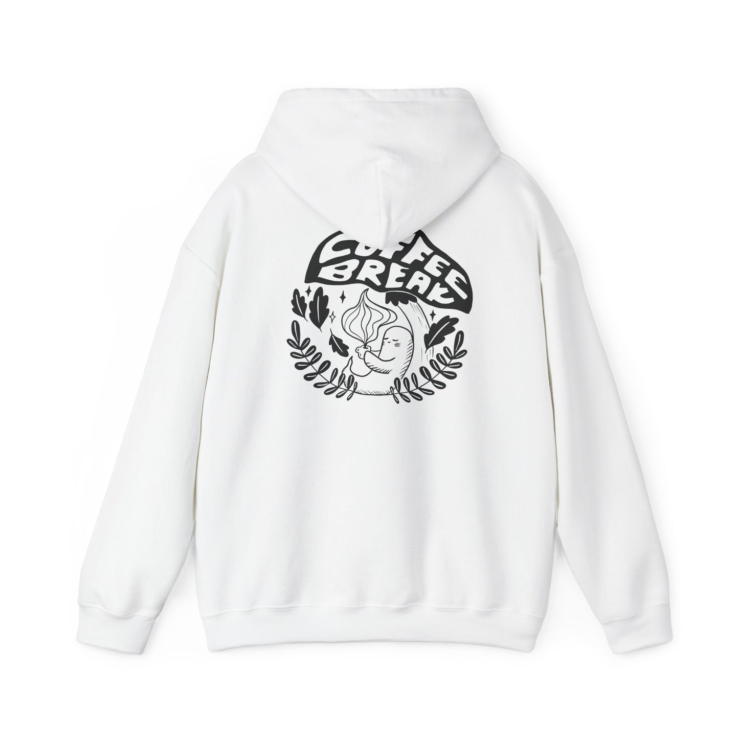 Coffee Break Unisex Ghost Hoodie for Spooky Season, Cozy Sweatshirt Gift, Casual Wear, Relaxation Attire, Lounge Apparel