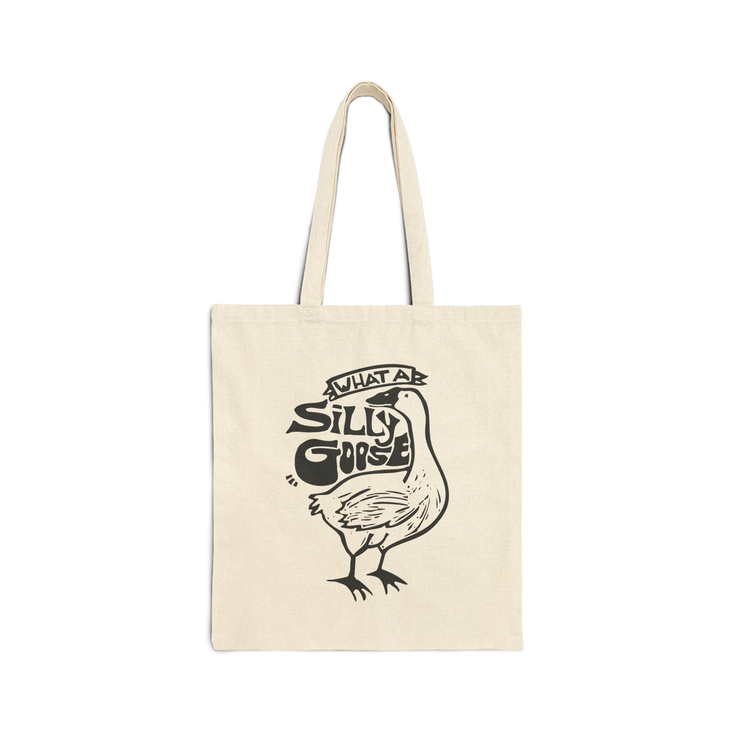 Silly Goose Cotton Canvas Tote Bag | Eco-Friendly, Funny Gift, Reusable Shopping Bag, Cute Tote for Animal Lovers