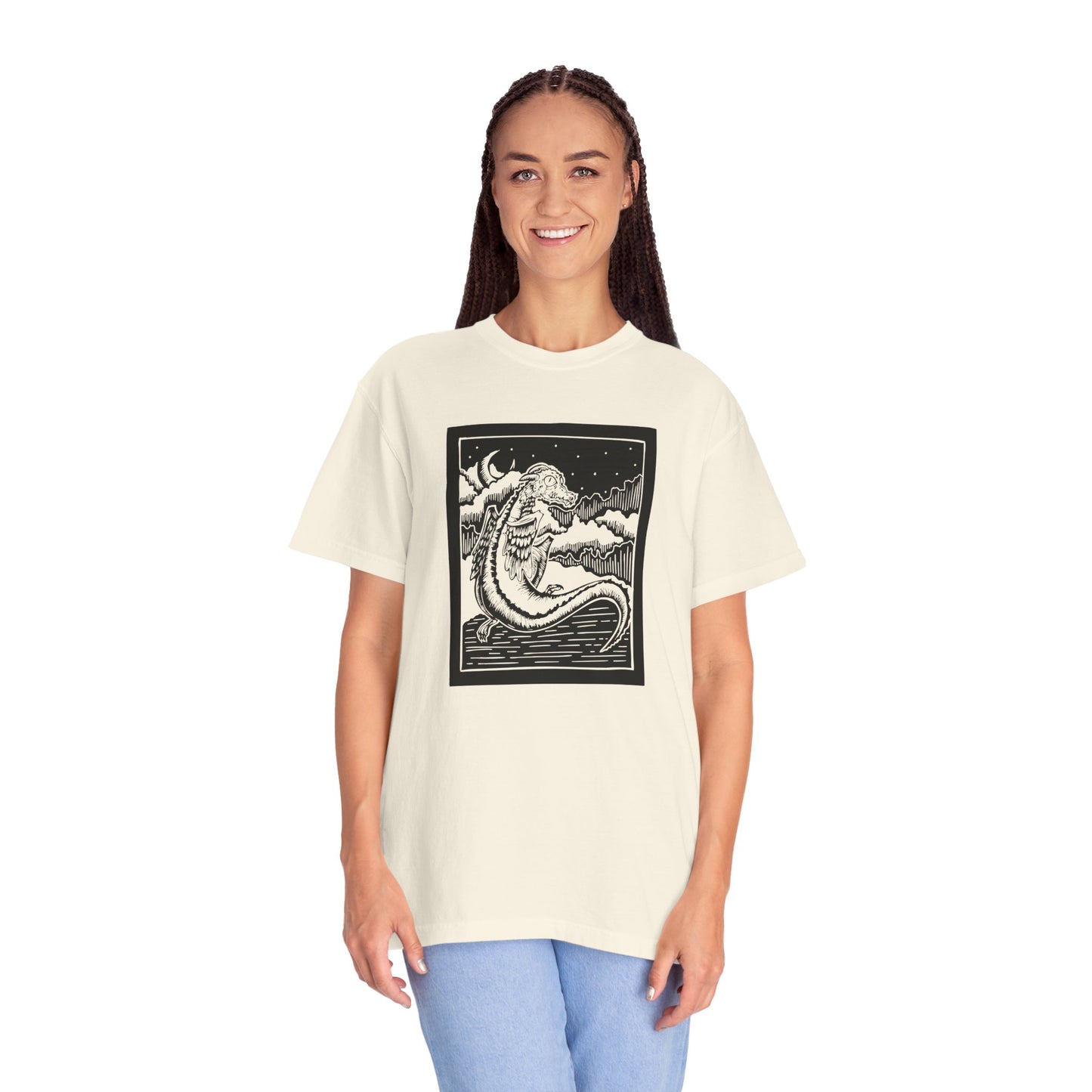 Unisex Graphic T-shirt with Celestial Design, Moon and Stars Night Sky Tee for Dreamers, Casual Wear, Gift for Astrology Lovers