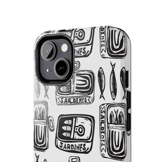 Sardine Phone Case - Nautical Fisherman Aesthetic Tough Phone Case for Summer