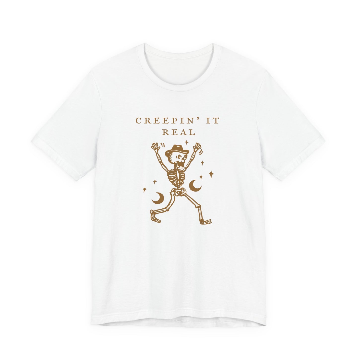 Creep It Real Skeleton Tee, Halloween Shirt, Unisex Graphic Tee, Spooky Season Apparel, Comfortable Casual Wear, Fun Halloween Gift