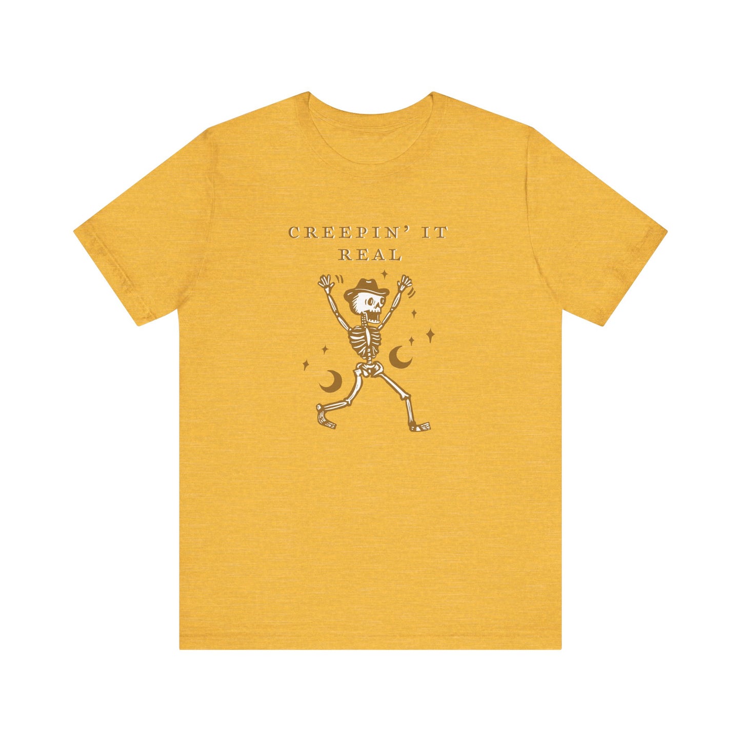 Creep It Real Skeleton Tee, Halloween Shirt, Unisex Graphic Tee, Spooky Season Apparel, Comfortable Casual Wear, Fun Halloween Gift