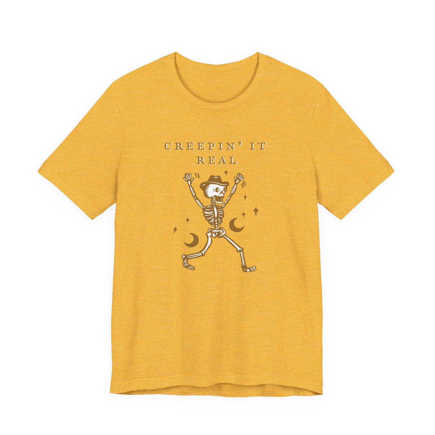 Creep It Real Skeleton Tee, Halloween Shirt, Unisex Graphic Tee, Spooky Season Apparel, Comfortable Casual Wear, Fun Halloween Gift