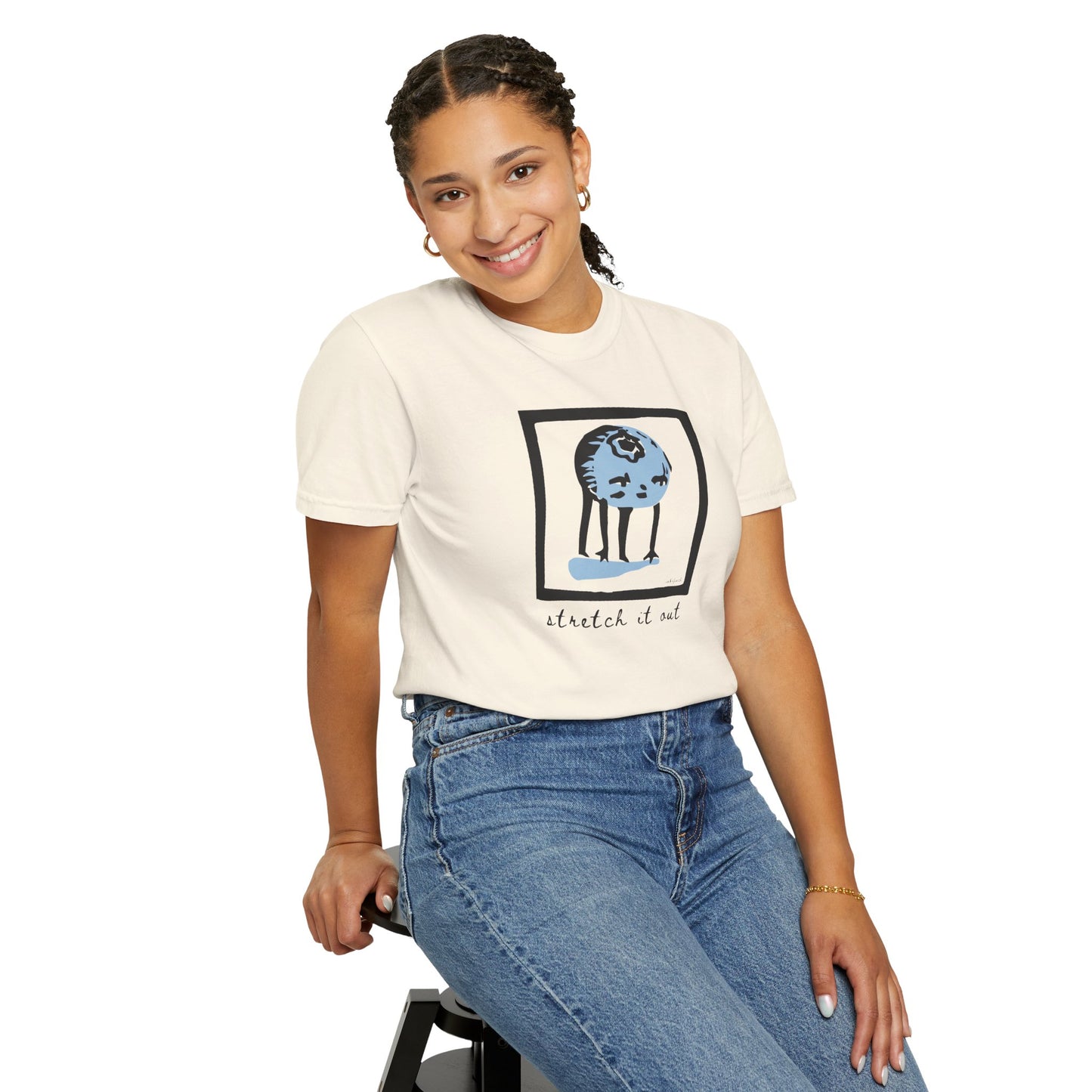 Cute Blueberry Graphic T-Shirt - Funny Yoga Tshirt