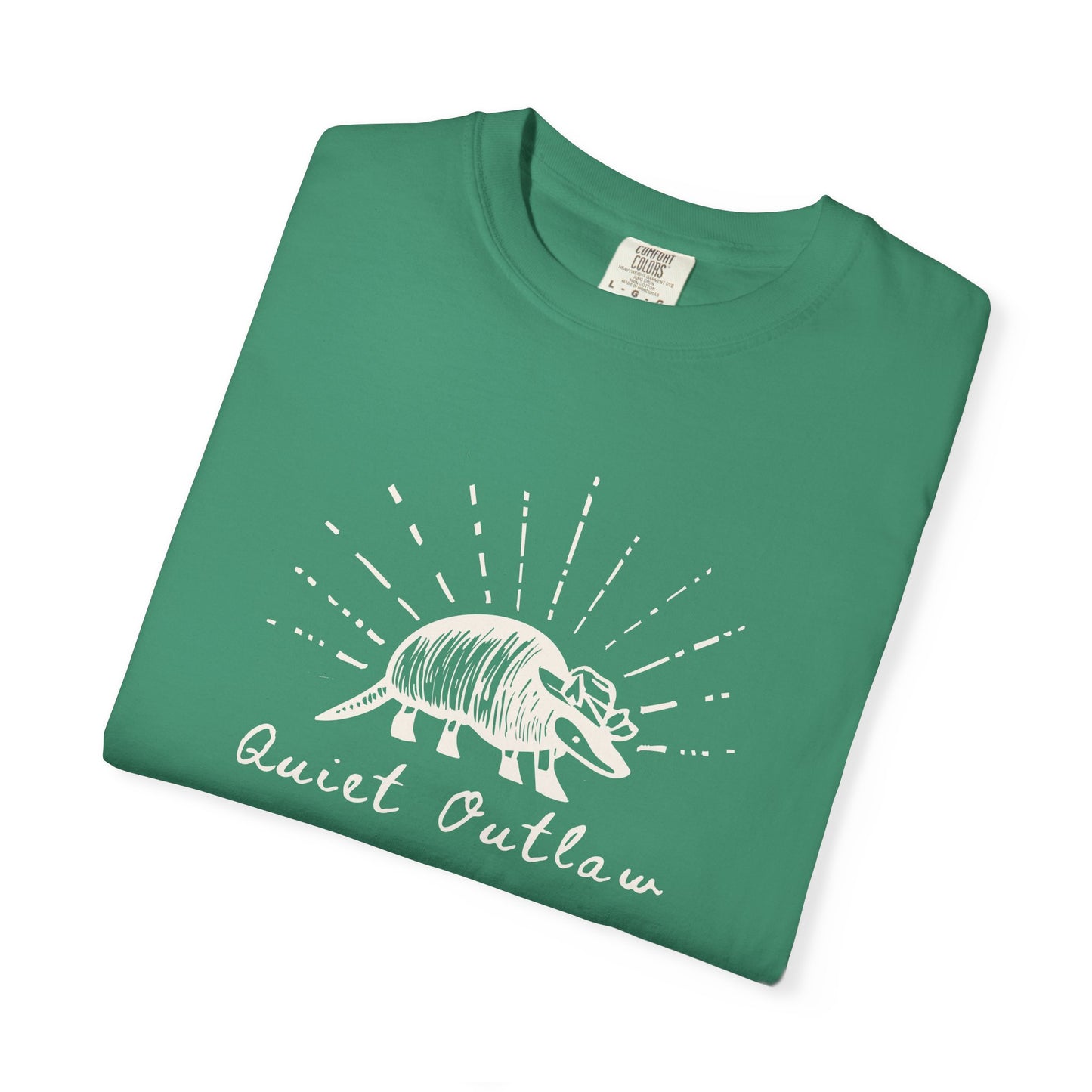 Unisex Garment-Dyed T-Shirt with 'Quiet Outlaw' Design, Casual Wear, Gift for Nature Lovers, Vintage Style Tee, Eco-Friendly Fashion