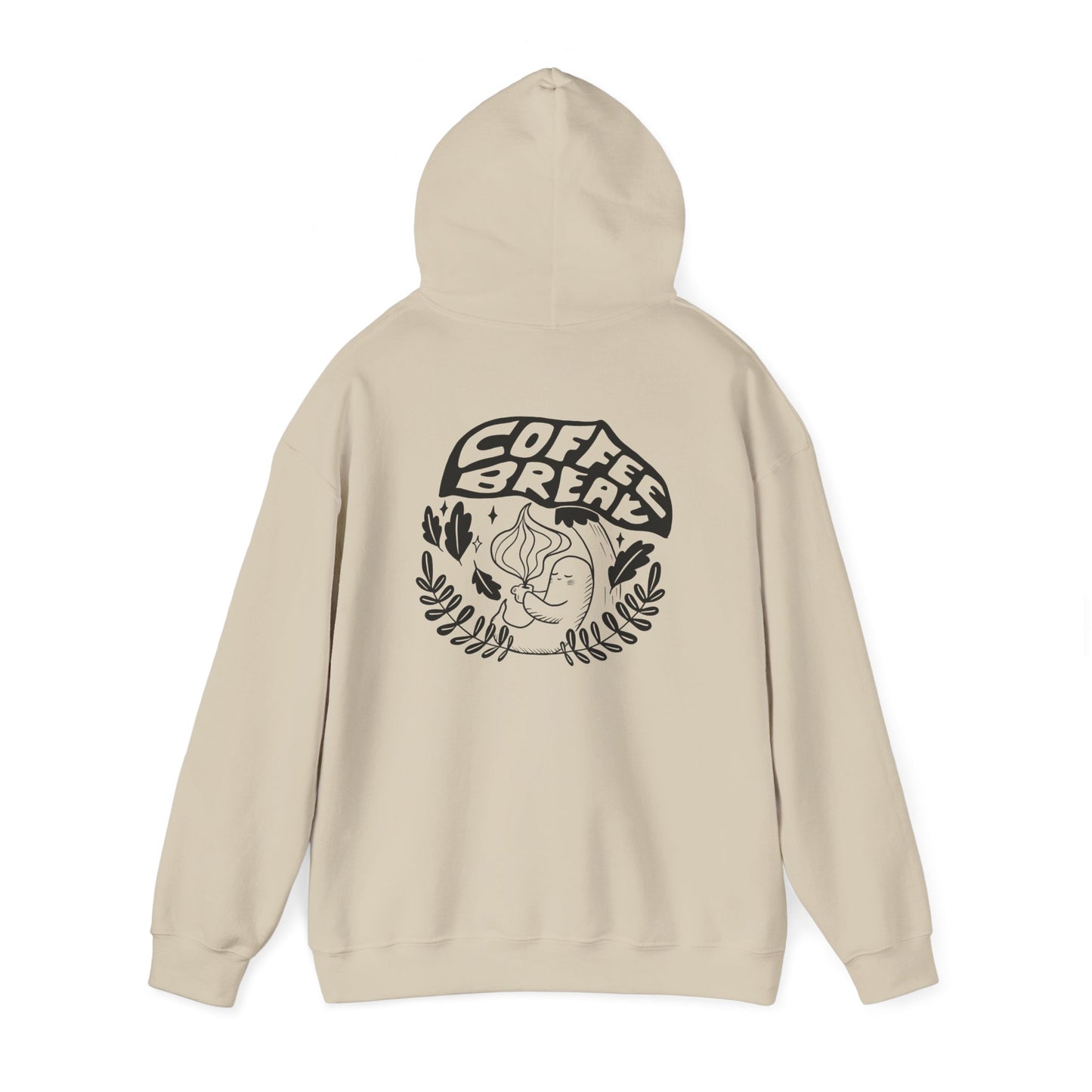 Coffee Break Unisex Ghost Hoodie for Spooky Season, Cozy Sweatshirt Gift, Casual Wear, Relaxation Attire, Lounge Apparel