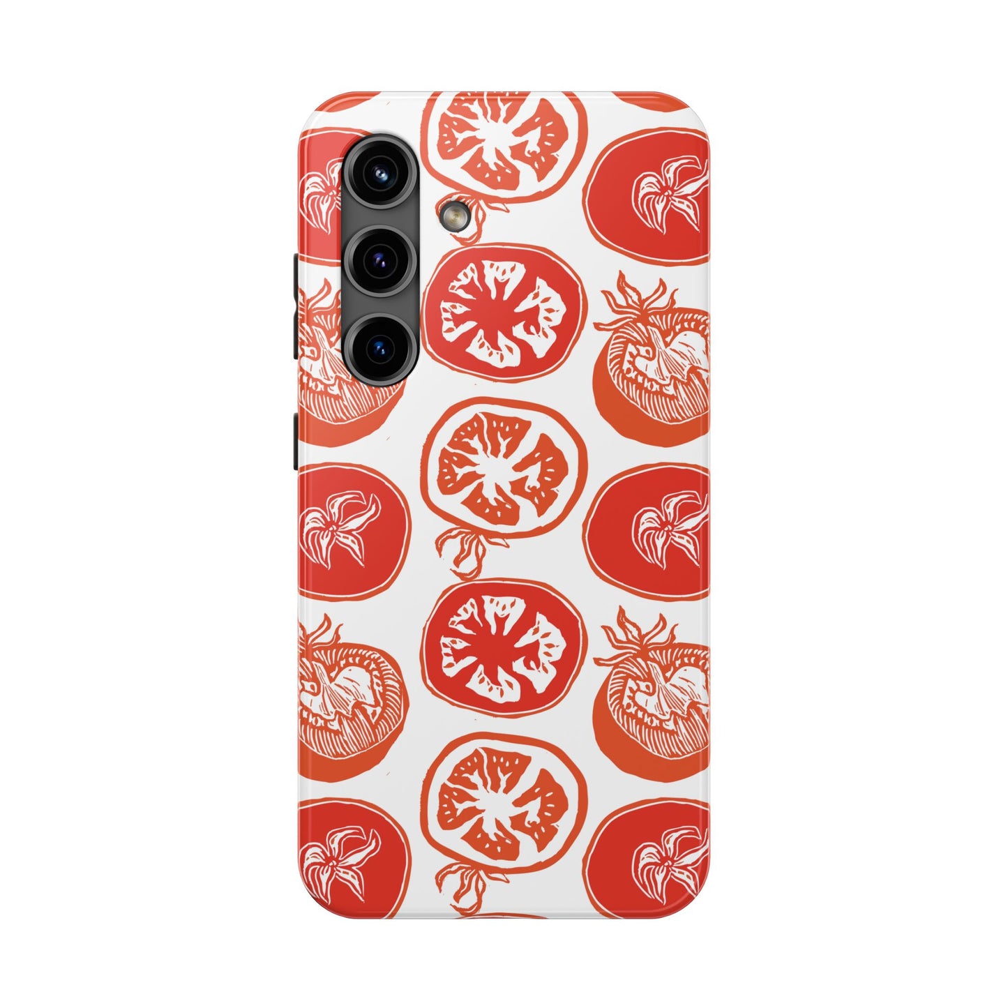 Cottagecore Folk Art Tomato Phone Case - Phone Case for Gardeners and Vegetarians