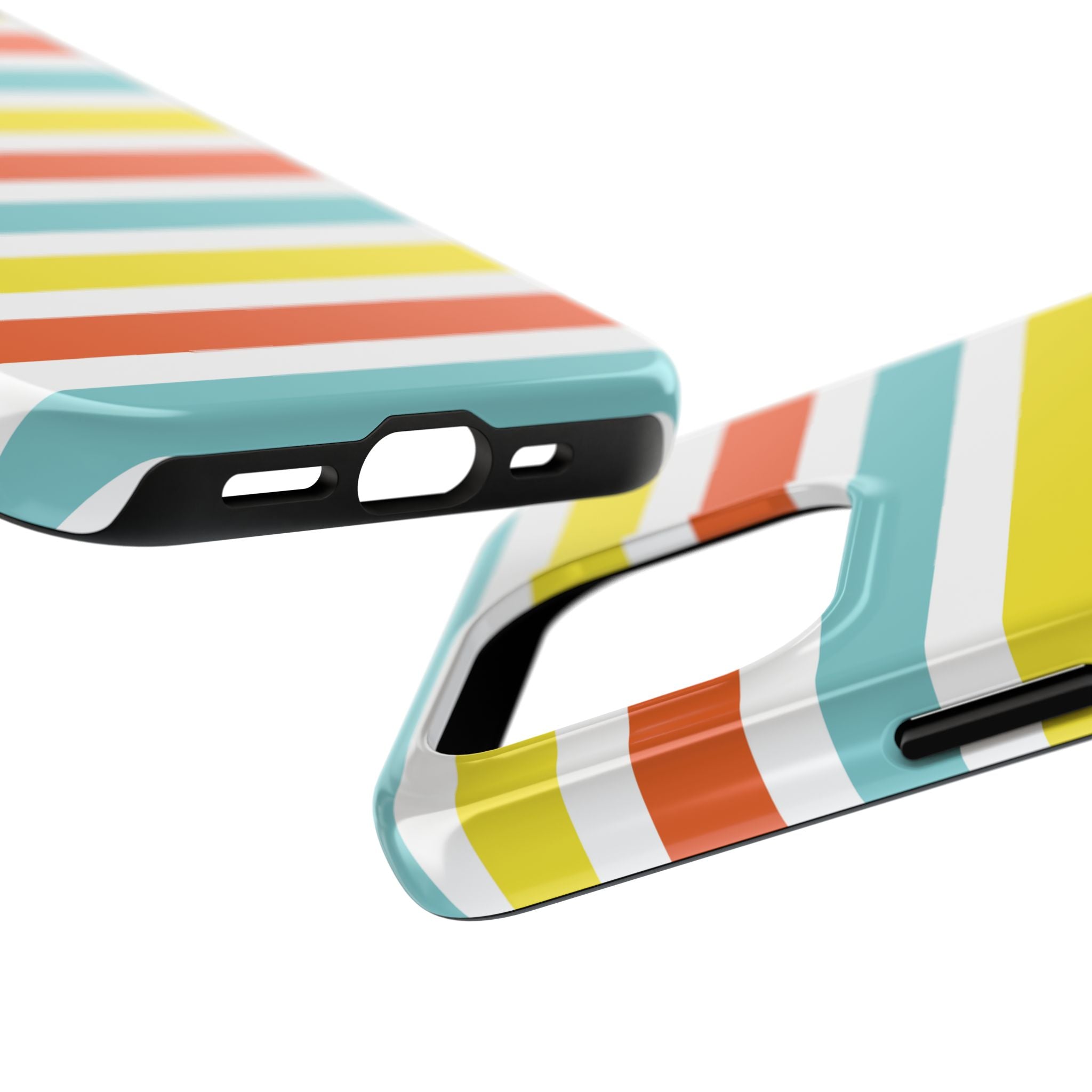 Striped Tough Phone Case — Retro Summer Color Block iPhone Case