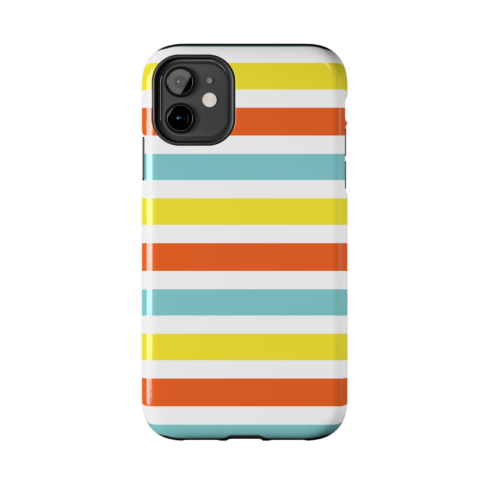 Striped Tough Phone Case — Retro Summer Color Block iPhone Case