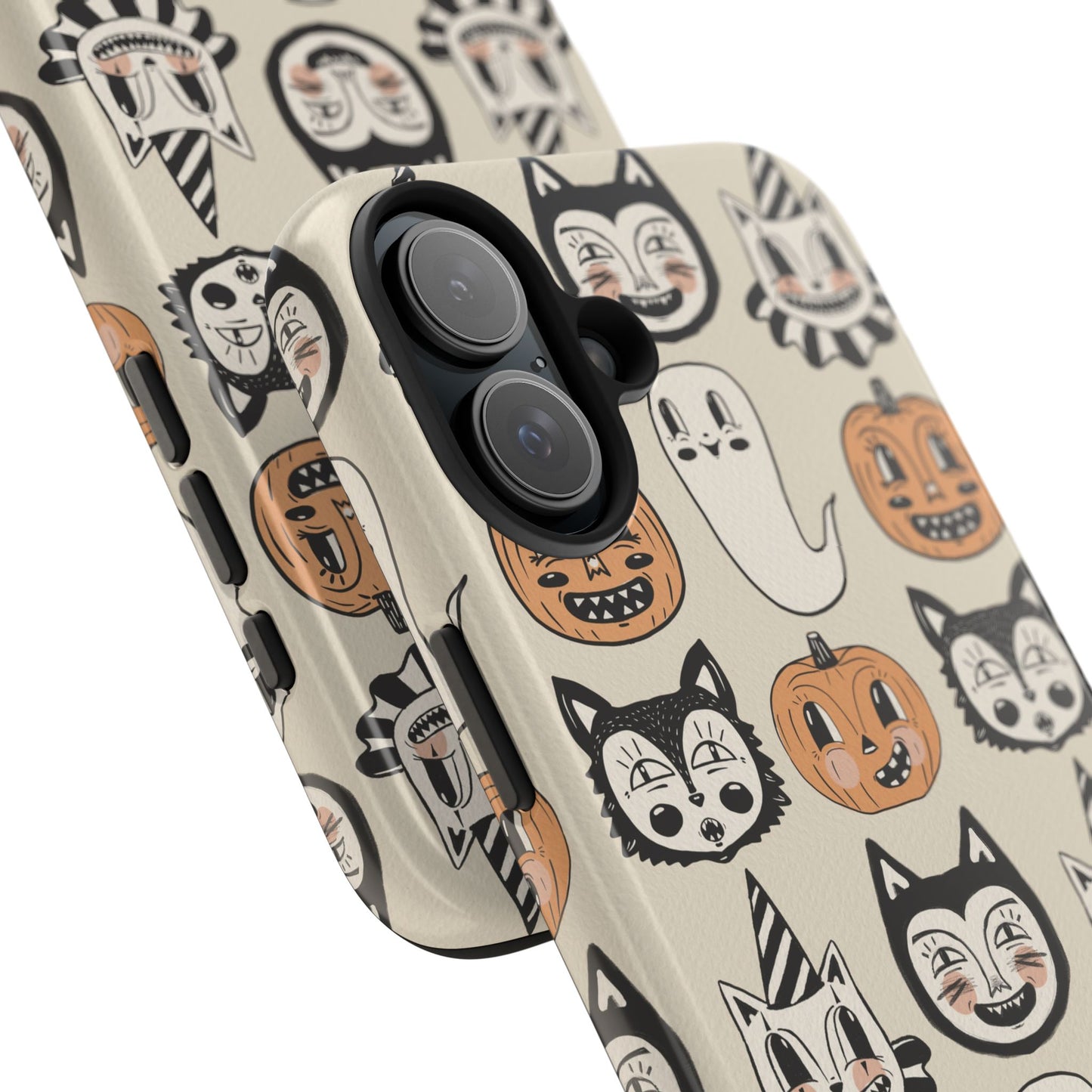 Halloween Cat & Pumpkin Phone Cases, Tough Phone Cover, Spooky Protective Case, Fall Aesthetic, Cute Halloween Gift