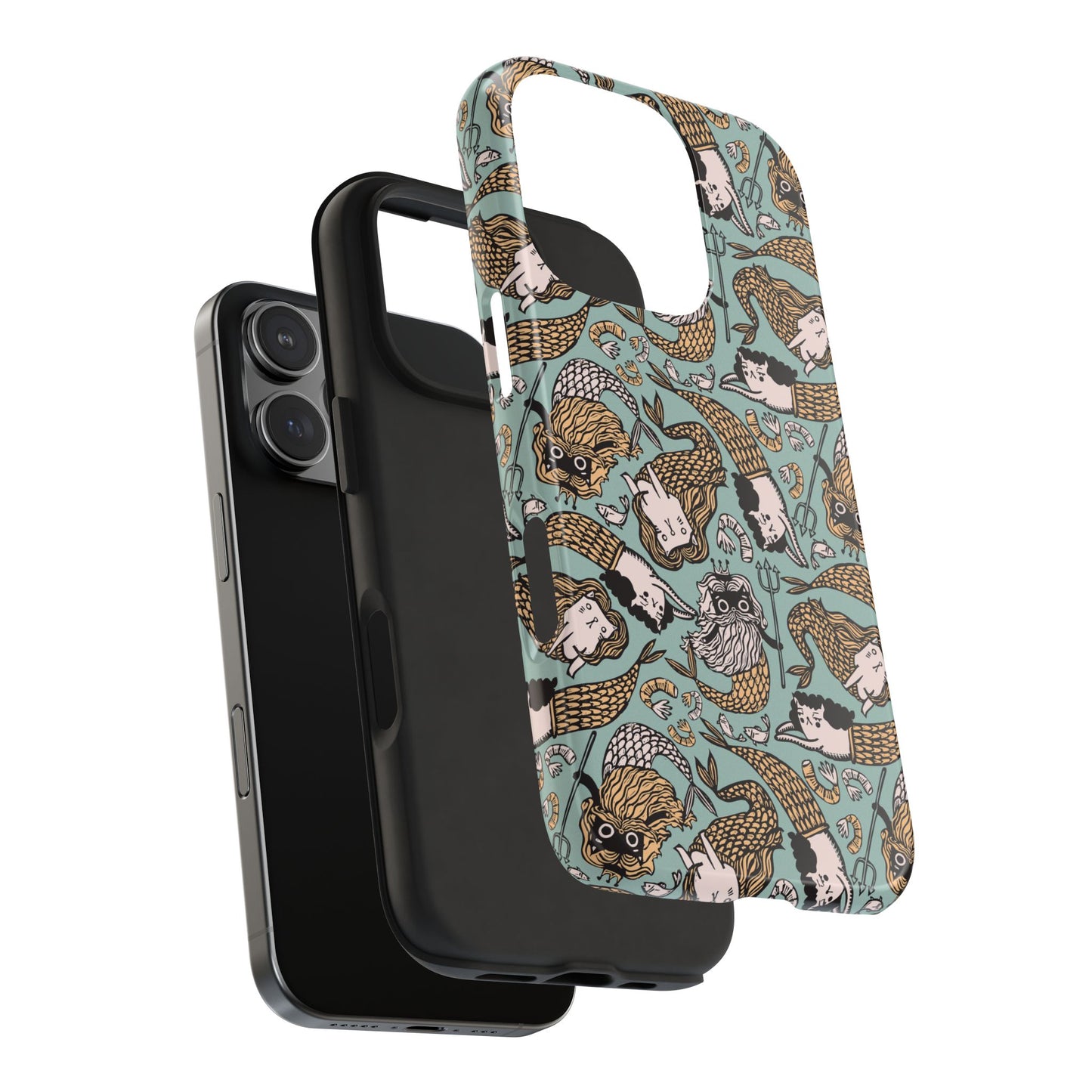 Cat Mermaid Tough Phone Case - Quirky Phone Art for Maximalists
