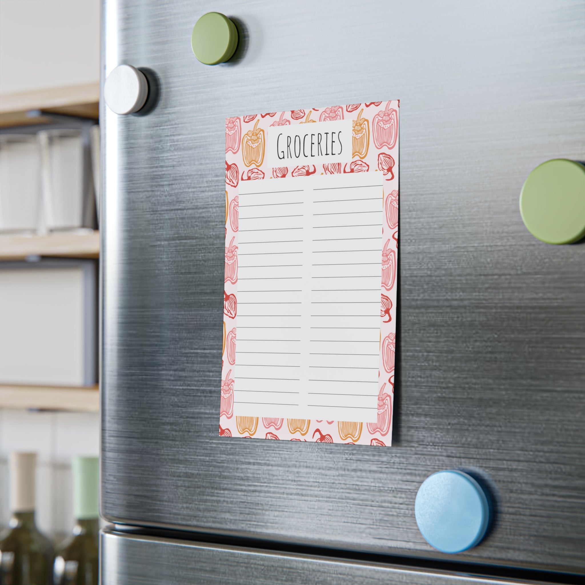 Bell Pepper Pattern Post-it® Note Pads — Cute Pastel Grocery Sticky Notes