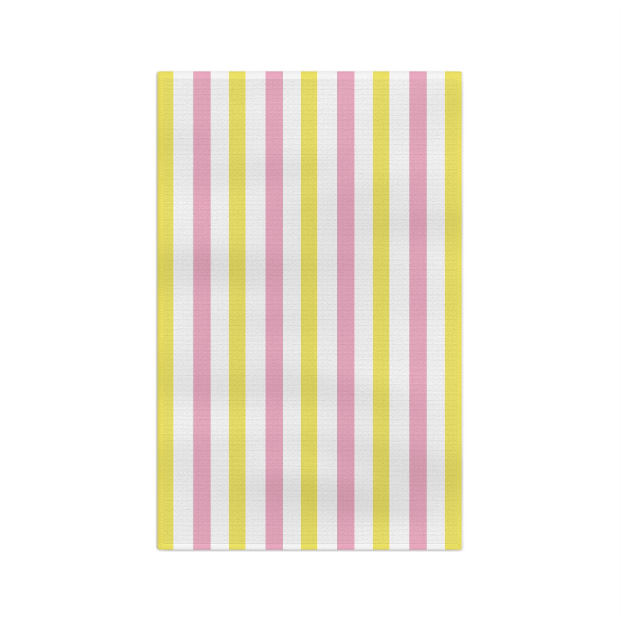 Striped Pastel Microfiber Tea Towel — Pink & Yellow Kitchen Stripe