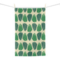 Green Leaf Pattern Microfiber Tea Towel — Botanical Kitchen Towel
